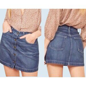 REFORMATION Jeans Alison Front Button Denim Mini Skirt Size 26 / 2